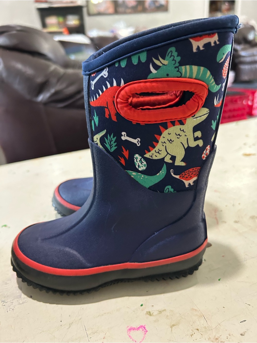 Lone Cone Kids Mud Muck Boots Twins Winter Rain Farm Lot Of 2 Size 8 Dino space - Picture 7 of 12
